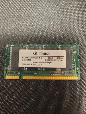 Infineon HYS64D32020GDL - 32Mx64 SDRAM - 256MB DDR3 - Laptop RAM Memory Card - Image 1 of 2