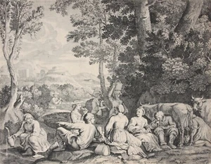 Claudine Bouzonnet-Stella nach Jacques Stella, Kupferstich aus "Pastorales" 1667 - Bild 1 von 11