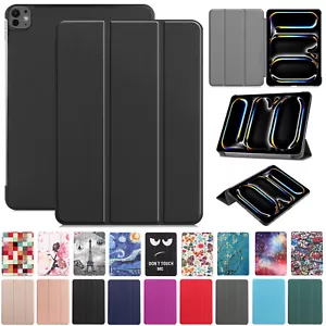 For iPad Pro/Air 2024 11" 13 inch Slim Smart Leather Case Trifold Stand Cover - Picture 1 of 180
