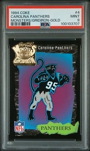 RARE Carolina Panthers GOLD RC 1994 Coke Monsters of the Gridiron #4 - PSA 9 - - Picture 1 of 3