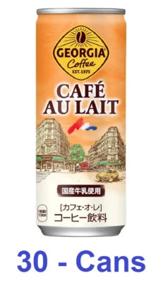 GEORGIA BY COCA COLA Georgia CAFE AU LAIT Coffee by Coca Cola (250g x 30 Cans) Popular Japan Drink