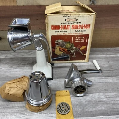 Vintage Rival Grind-O-Mat Meat Grinder Shred-O-Mat  Model 395  COMPLETE - Image 1 of 4