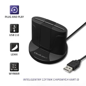 Qoltec Inteligentny czytnik chipowych kart ID SCR-0632 USB typu C - Zdjęcie 1 z 8