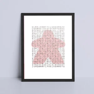 Kunstdruck, Brettspiel Wortsuche, Spielzimmer Wandposter, Schreibtischbild, Geschenk - Bild 1 von 2