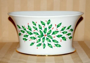 Lenox Dimension Holiday Cachepot Centerpiece Christmas Oval NEW No Box - Picture 1 of 4