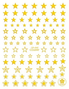 Pentagram Gold Solid & Hollow Star Perfect 3D Art Nail Sticker CB046 (4 Colors) - Picture 1 of 8
