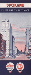 1960 Chevron Road Map: Spokane NOS - Bild 1 von 1