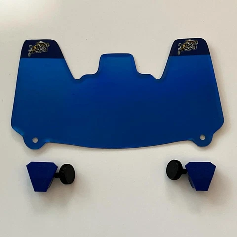 Navy Midshipmen Mirrored Blue with Blue Clips Mini Helmet Visor Cover