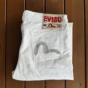 EVISU Size 30 White Denim Jeans Straight Leg Casual Womens - Picture 1 of 11