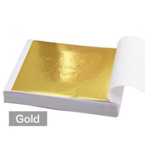 100 Sheets Foil Leaf Paper Imitation Gold Silver Copper Leaf Gilding Craft Art