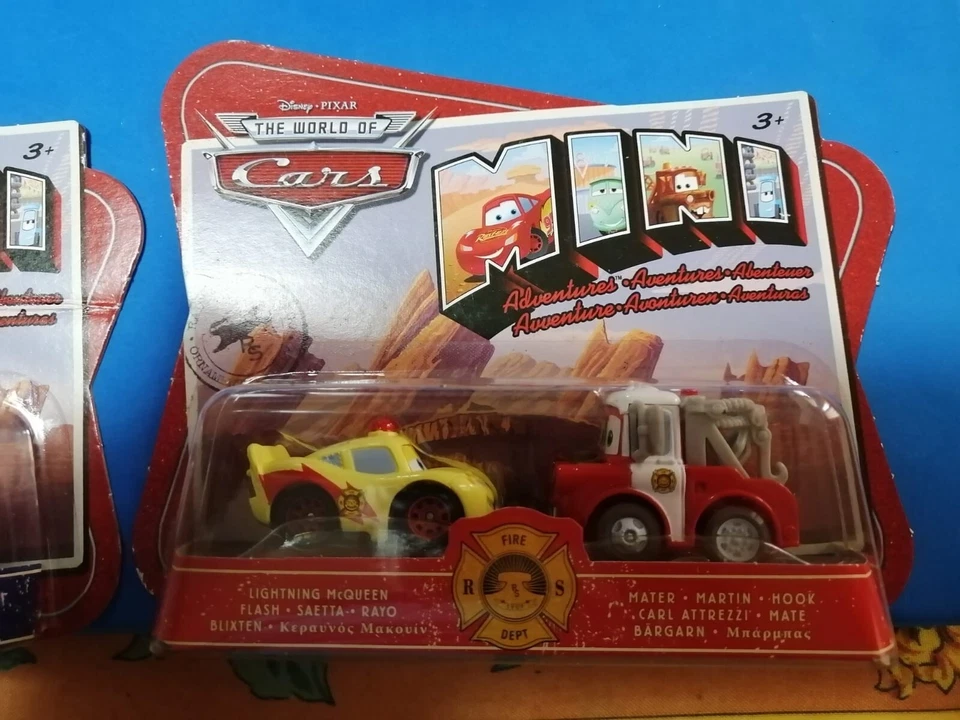 Mini Adventures Saetta McQ/Mater  - Cars 2008 -Bl.doppio Mattel 1/80 Plastic - Immagine 1 di 1