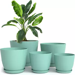 - Plant Pots Indoor with Drainage - 7/6.6/6/5.3/4.8 Inches Home Decor Flower Pot - Picture 1 of 6