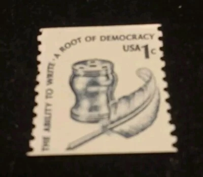   USA Root Of Damocracy 1c Unused Postage Stamp  - Image 1 of 3