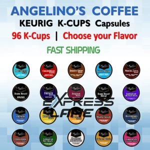 Angelino's Coffee 96 KCups Pods Capsules Keurig Single-Use lot CHOOSE FLAVORS - Picture 1 of 36