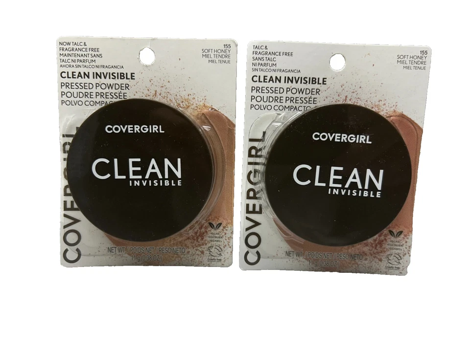 LOT OF 2 COVERGIRL CLEAN INVISIBLE PRESSED POWDER 155 SOFT HONEY - Image 1 of 1