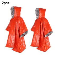 PE Material Survival Gear Lightweight Thermal Rain Coat Poncho for Outdoor Use