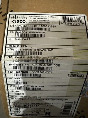 CISCO A9K-MPA-20X10GE 20-PORT 10 GIGABIT ETHERNET MODULAR PORT ADAPTER NEW - Image 1 of 4