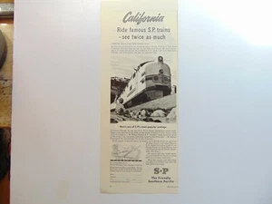 1948 Cavalca la famosa S.P. TRENI See California Southern Pacific pubblicità stampa artistica - Foto 1 di 1