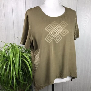 NWOT 90’s Vintage Short Sleeve Top Handmade One Of A Kind Boho Size Large - Picture 1 of 9