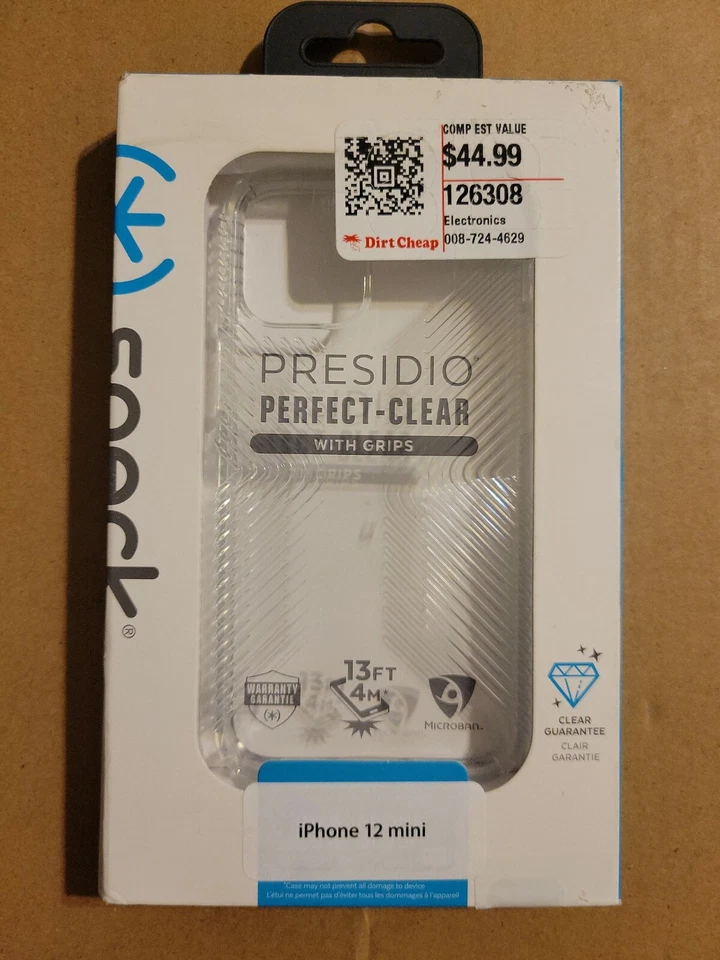 Speck Presidio Perfect-Clear Case with Grips iPhone 12 mini NEW - Image 1 of 1