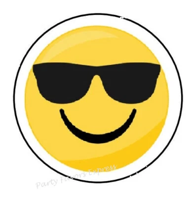 GAFAS DE SOL EMOJI SOBRE SELLOS ETIQUETAS FAVORES PEGATINAS Foto 1 de 2