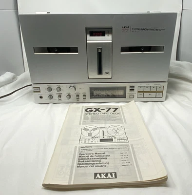 Carrete a carrete estéreo Akai GX-77 con manual original, para reparación - enciende, sin RSV Foto 1 de 4