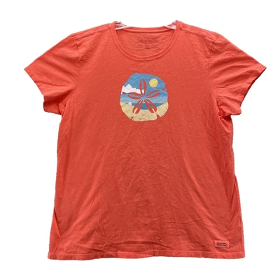 Camiseta Life is Good Para Mujer XL Naranja Boho Aire Libre Academia Senderismo Viajes Años 90 Foto 1 de 4