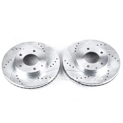 PowerStop Evolution Drilled Slotted Rotors Pair Front For Mazda Millenia - Image 1 of 3