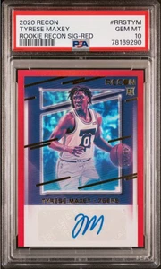 2020 Panini Recon Red Rookie Signatures Tyrese Maxey Rookie AUTO /99 PSA 10 - Picture 1 of 4