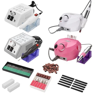 Elektrische Nagelfräser Nagelstudio Maniküre Für Gel Nägel NAIL ART Set Profi - Bild 1 von 4