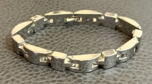VINTAGE GROBES SCHWERES TAXCO GEMARKT 925 UNGEPRÜFT MODERNIST ARMBAND 7,5" - Bild 1 von 7