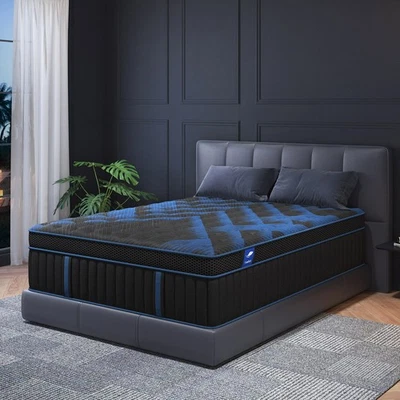 Colchón de muelles de espuma viscoelástica de gel tamaño king doble de 12" 14" en una caja Foto 1 de 4