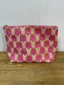 Fenella Smith ladies pink makeup bag/ toiletry bag Zebras - Picture 1 of 14