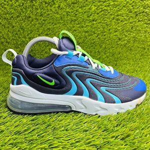 Nike Air Max 270 React Boys Size 7Y Blue Green Athletic Running Shoes Sneakers - Picture 1 of 10