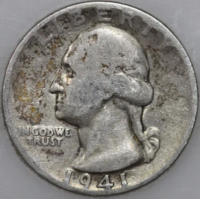 * 1941-D Washington Quarter 90% Silver As Shown - Image 1 of 2