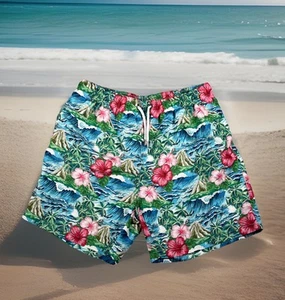 Pantalones Cortos de Natación Franks Maui Para Hombre Hawaianos Estampado Floral Forrados Talla XL USADOS EN EXCELENTE ESTADO - Imagen 1 de 9