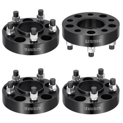 (4) 5x4.5 Hubcentric 1.25" Wheel Spacers 1/2"x20 For 1994-2014 Ford Mustang - Image 1 of 4
