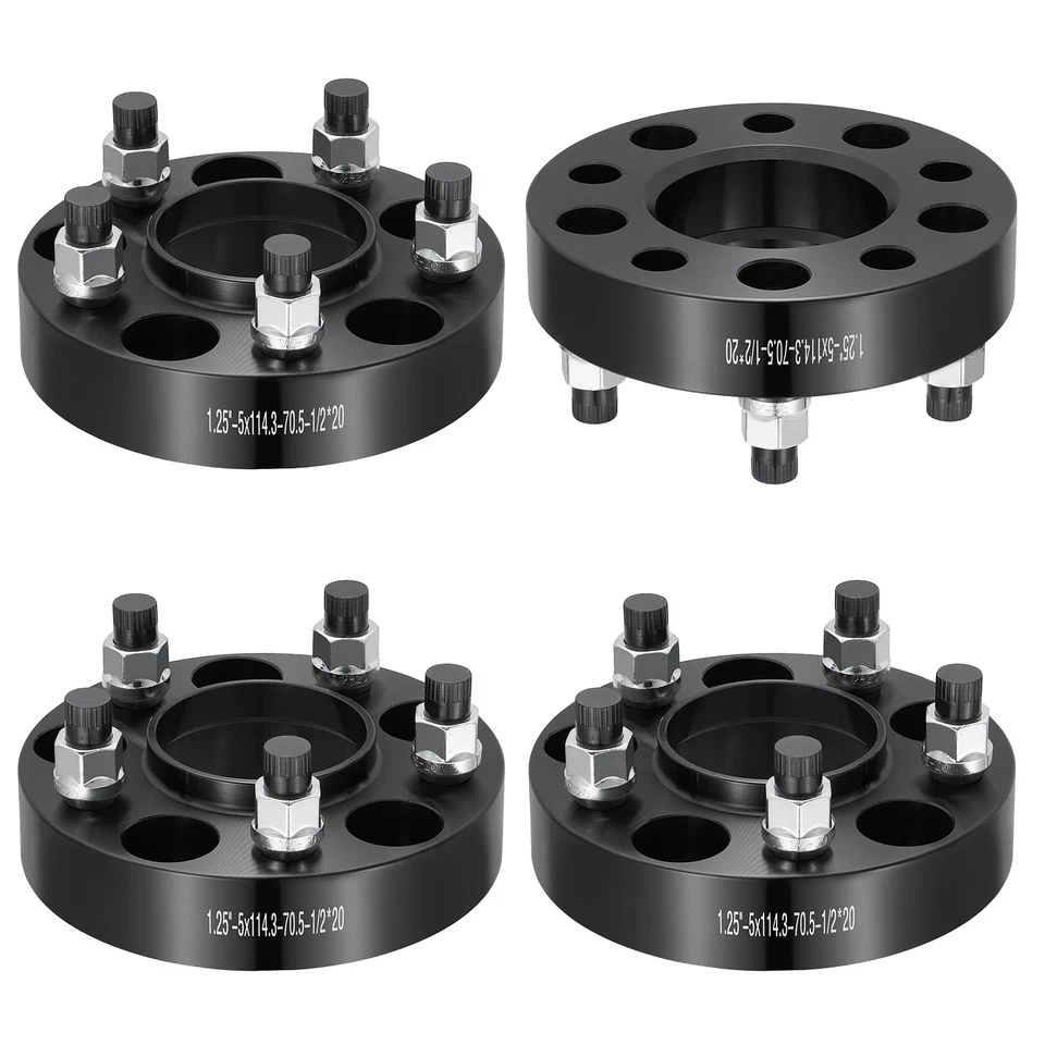 (4) 5x4.5 Hubcentric 1.25" Wheel Spacers 1/2"x20 For 1994-2014 Ford Mustang - Image 1 of 4