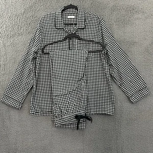 Lake Pajamas Mens Flannel Piped Pants Set In Conifer Gingham XL EUC Loungewear - Picture 1 of 18