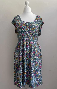 Frugi Dress Womens UK 18 Maternity/Nursing/Breastfeeding Multi Floral Smocked - Picture 1 of 5