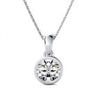 1/2ct I1/HI Natural Round Diamond Platinum Solitaire Diamond Pendant Necklace