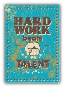 Hard Work Beats Talent Slogan Car Bumper Sticker Decal - ''SIZES'' - Picture 1 of 1