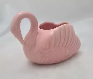 Vintage Swan Planter Pink Ceramic Glazed Art Deco Mid-Century Style - Picture 1 of 13