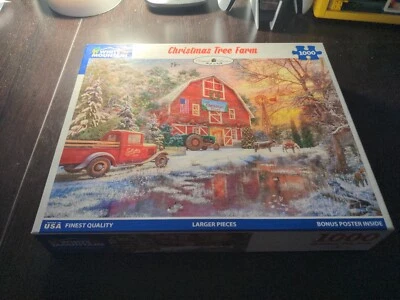 WHITE MOUNTAIN 1000PC 24x30" Davison Christmas Tree Farm *Pieces Verified*#1671 - Image 1 of 2
