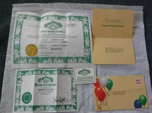 1985 Cabbage Patch Kids  Birth Certificate Adoption Papers  Birthday Cards - Picture 1 of 10