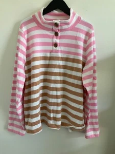 J. Crew Woman's Two-Tone Mock Neck Shirt/Sweatshirt Top - L - Picture 1 of 2