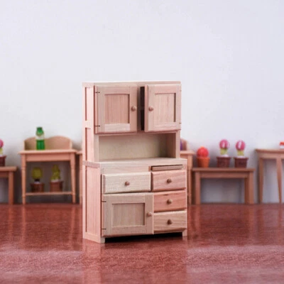1/12 Scale Dollhouse Miniatures Furniture Plain Bookcase Cabinet Study Wooden - Image 1 of 4