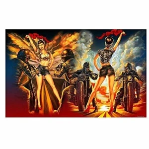 Biker Flag, Official Licensed Original Artwork - 3" x 5" NEW - Picture 1 of 11
