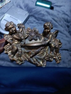 Cherub/Angel Holy Waters Wall Sculpture Font Of Bonded Resin Plaster - Italy - Picture 1 of 6