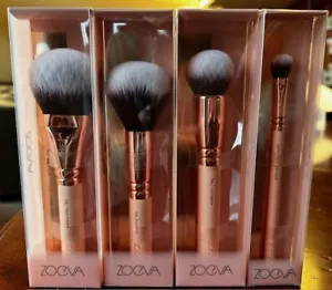 ZOEVA 4PC Full Size Rose Gold Eye, Foundation, Powder, Finish Brushes NEW! Vegan - Picture 1 of 14